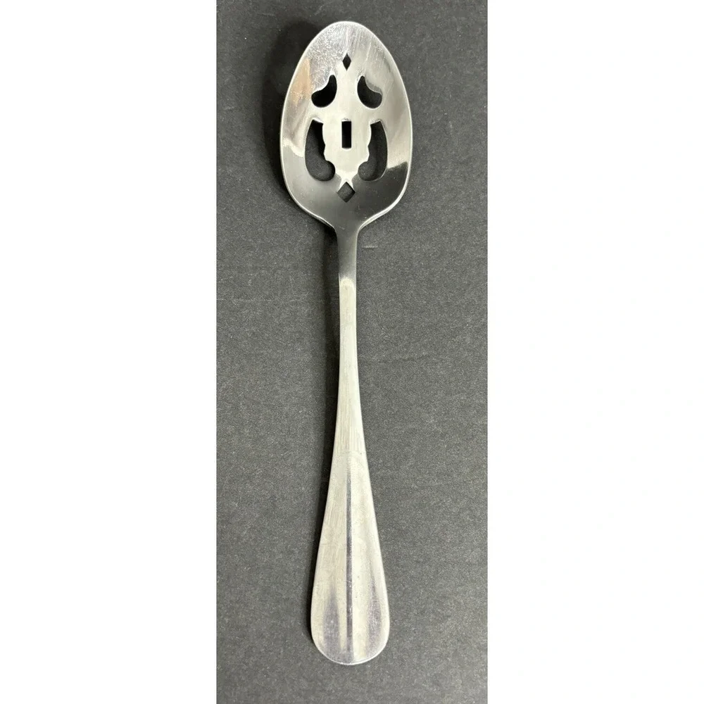 Pfaltzgraff Salisbury Satin Pierced Serving Spoon Slotted 8 1/2